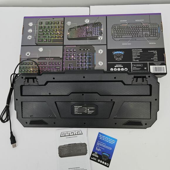 Bugha LED Gaming Keyboard Black NEW Open BOX - Picture 2 of 8